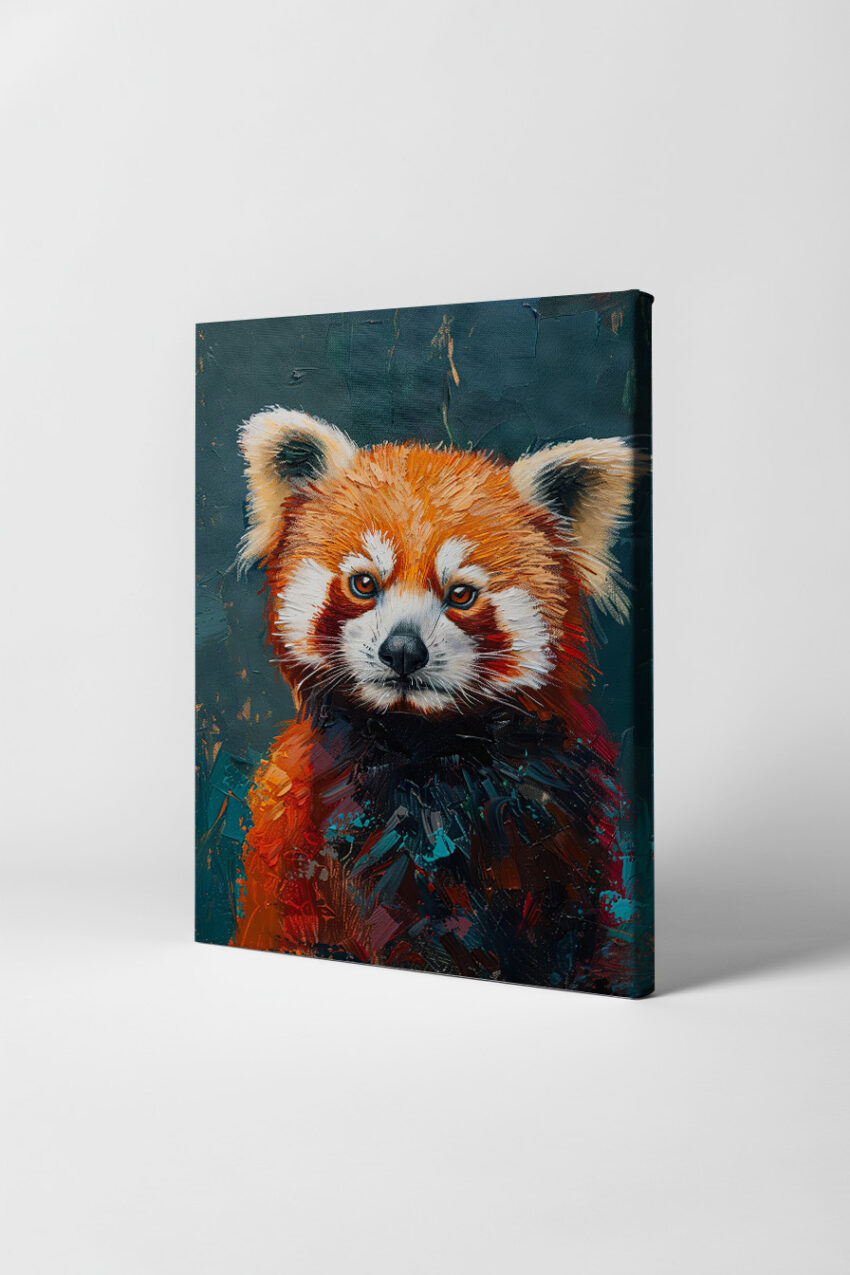 Malerei Poster Roter Panda detailreich orange braun