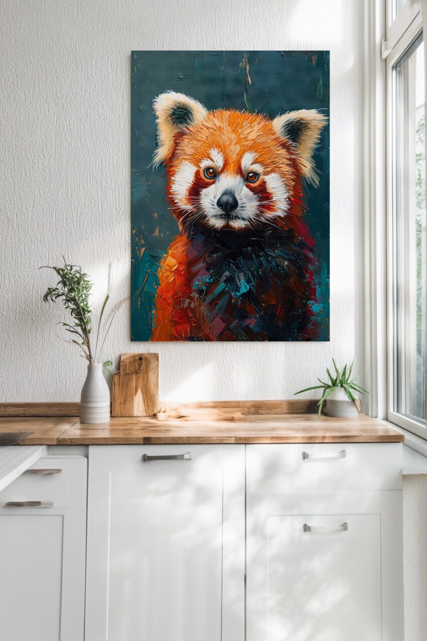 Malerei Poster Roter Panda detailreich orange braun