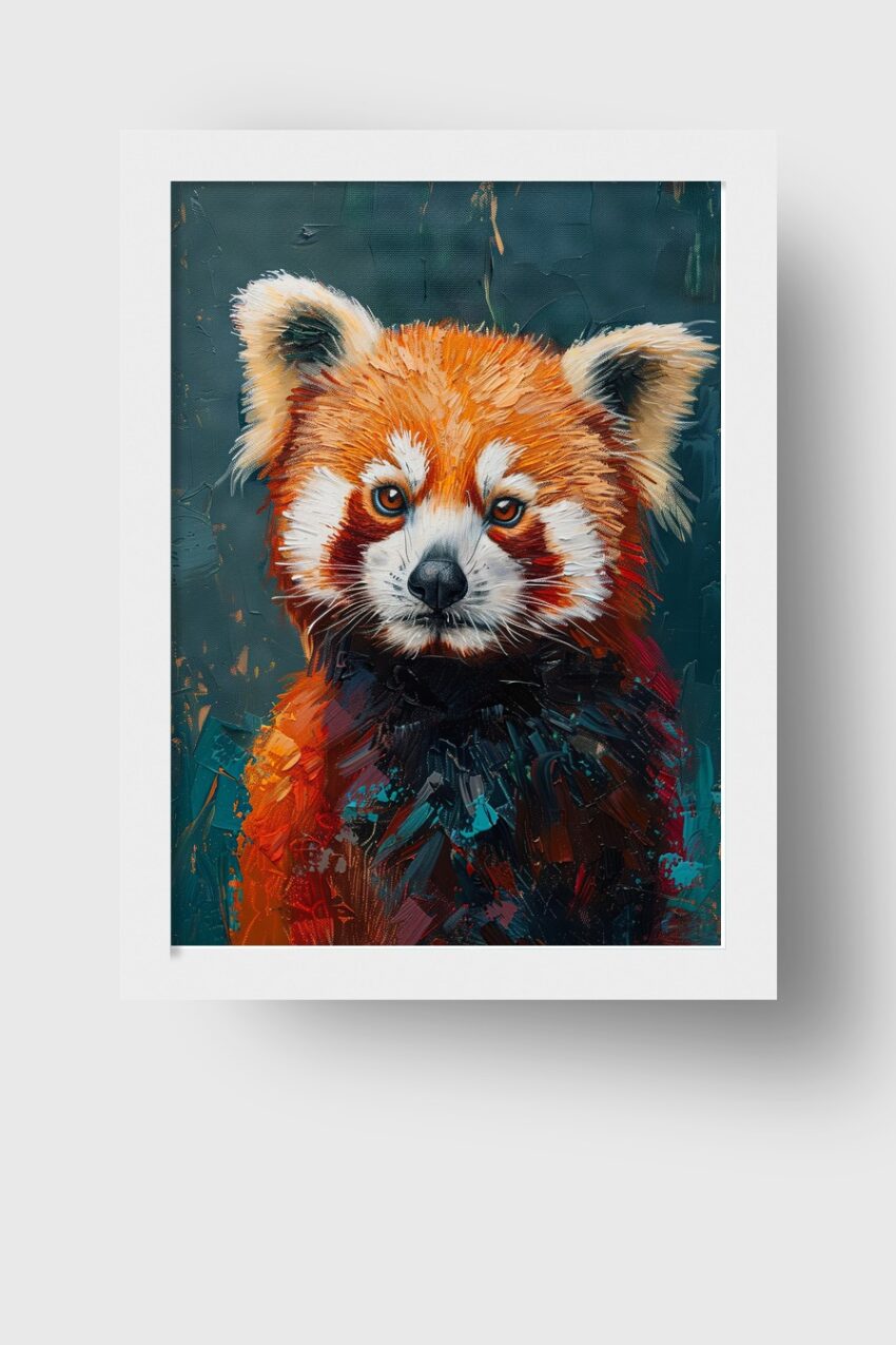 Malerei Poster Roter Panda detailreich orange braun