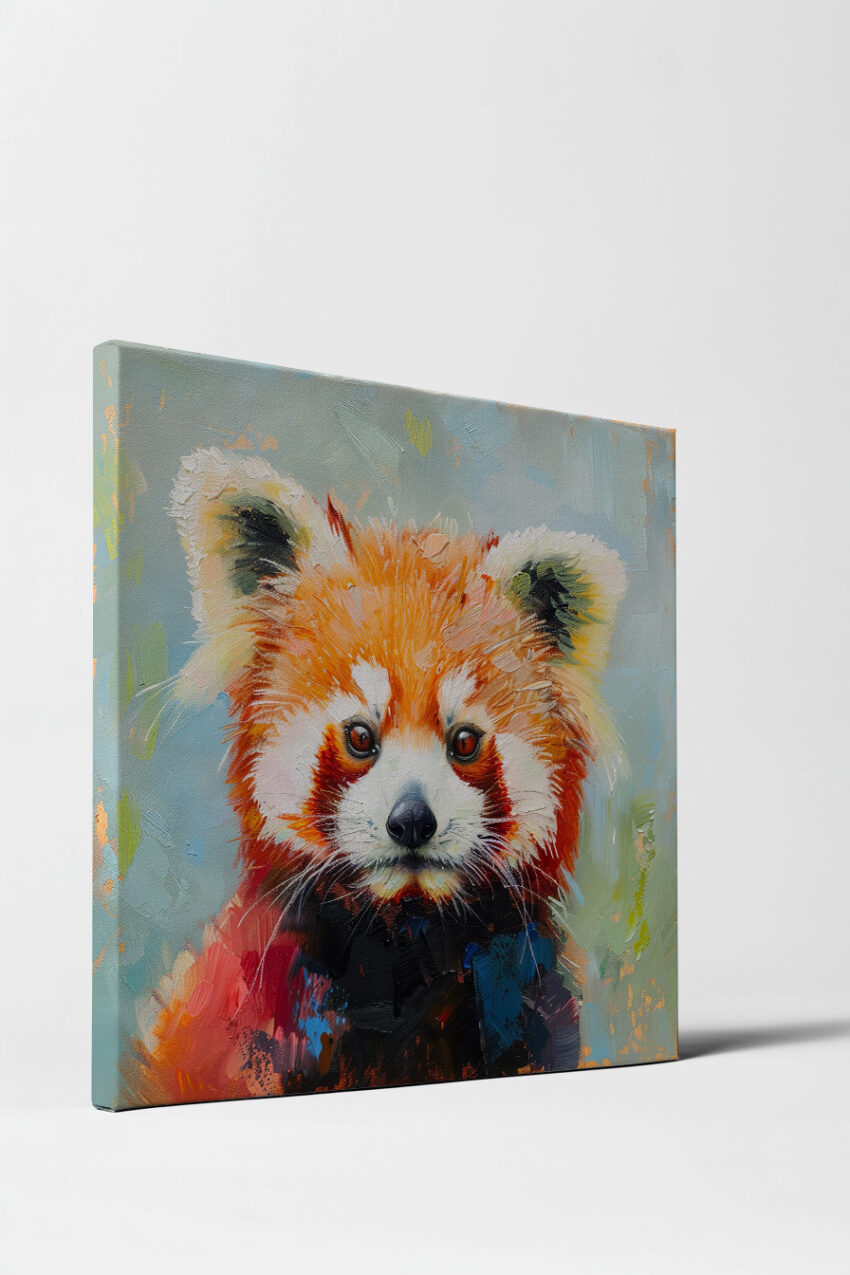 Malerei Poster Roter Panda bunt Porträt