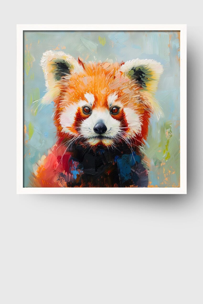 Malerei Poster Roter Panda bunt Porträt