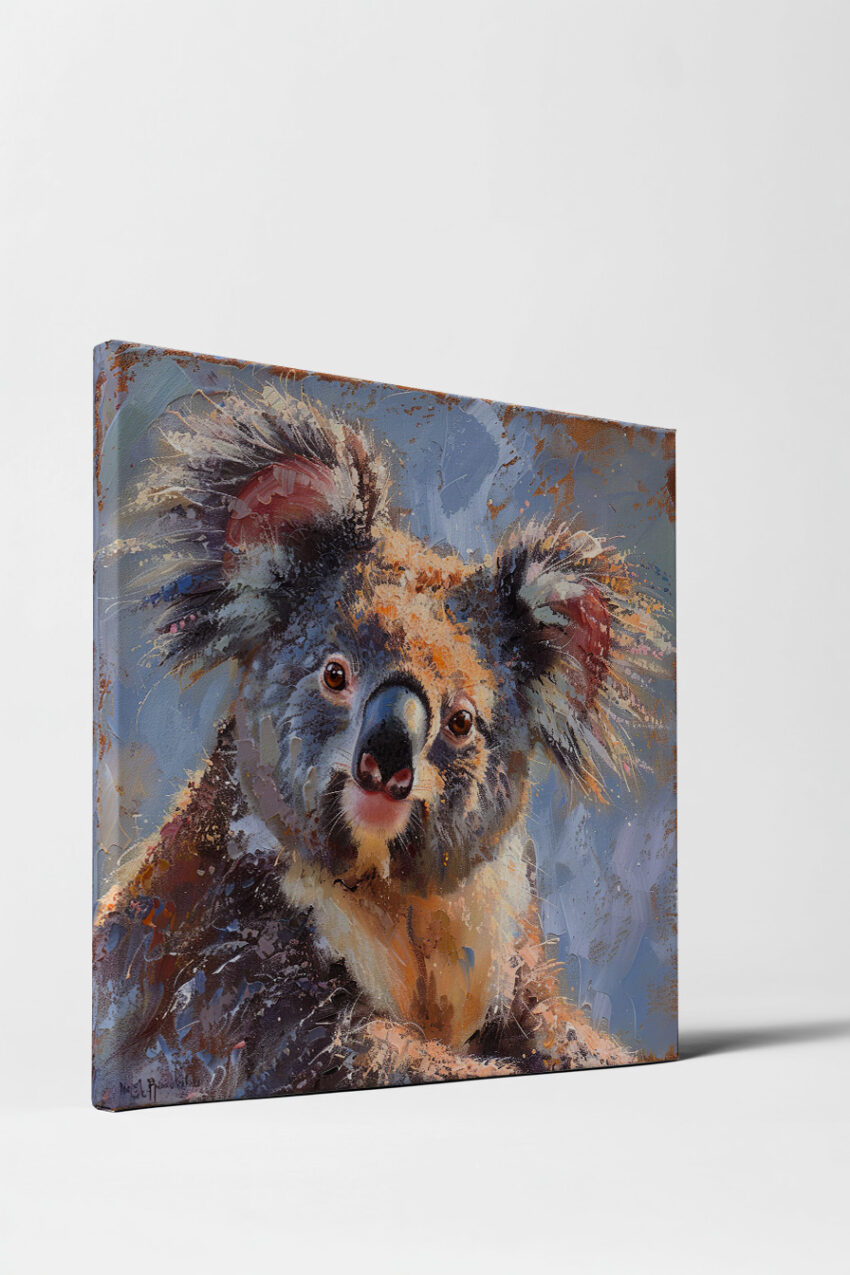 Malerei Poster Koala Kopf farbig detailreich