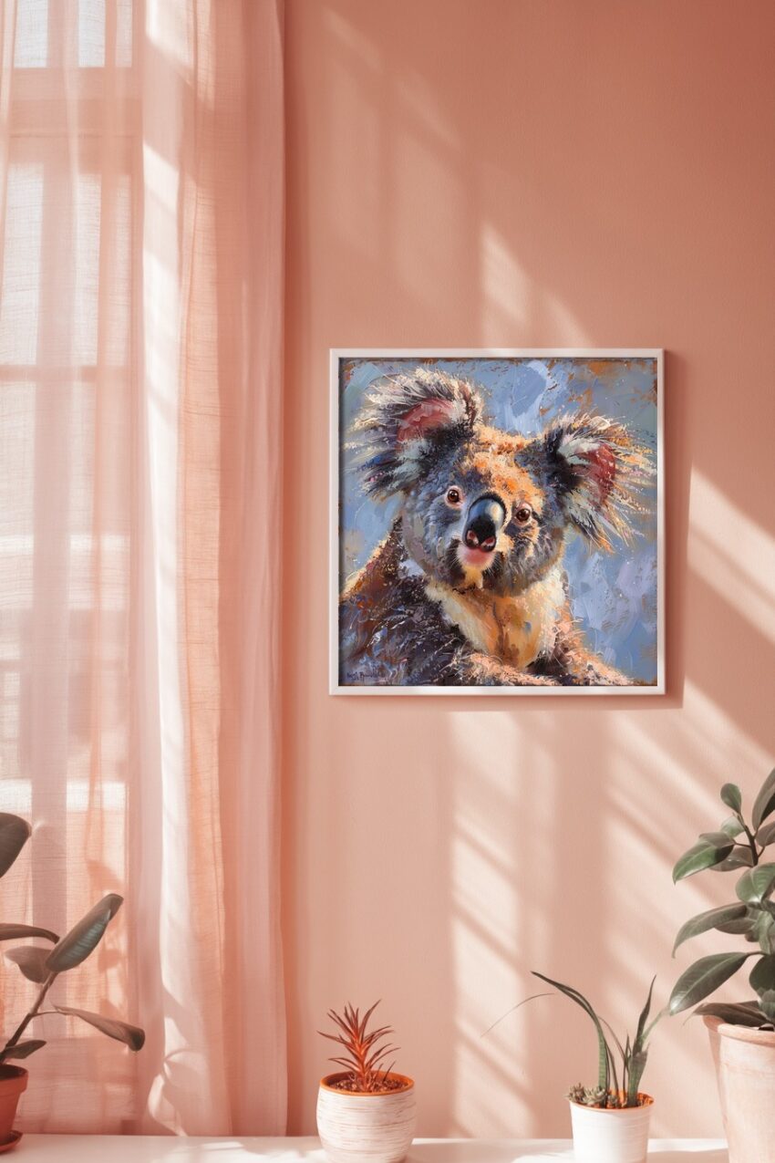 Malerei Poster Koala Kopf farbig detailreich