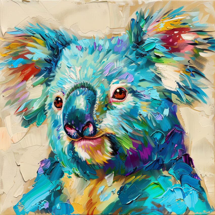 Malerei Poster Koala farbig bunt