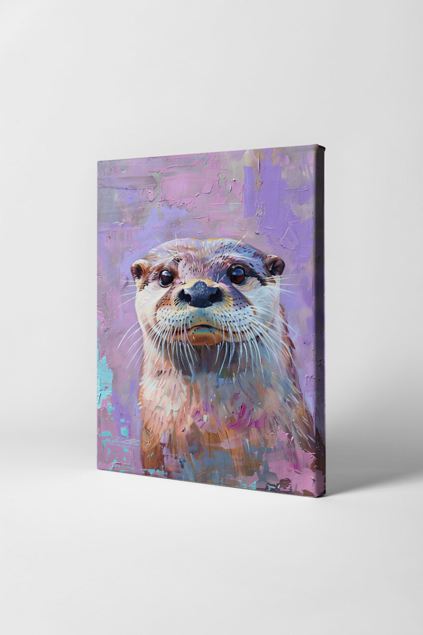 Digitale Kunst Poster Fischotter farbig detailliert