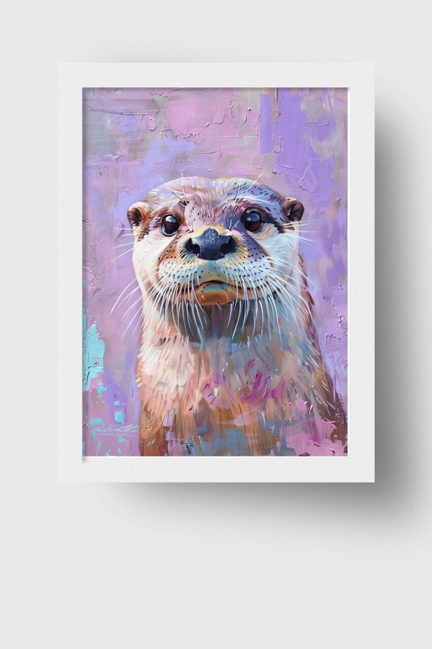 Digitale Kunst Poster Fischotter farbig detailliert