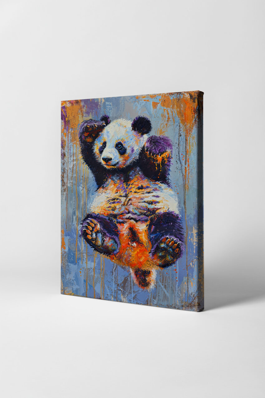 Illustration Poster Panda bunt farbig lebendig