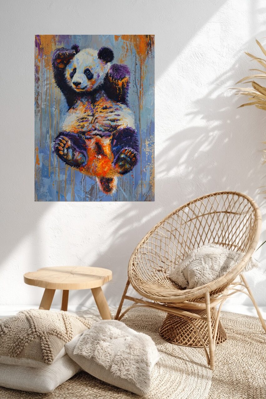 Illustration Poster Panda bunt farbig lebendig