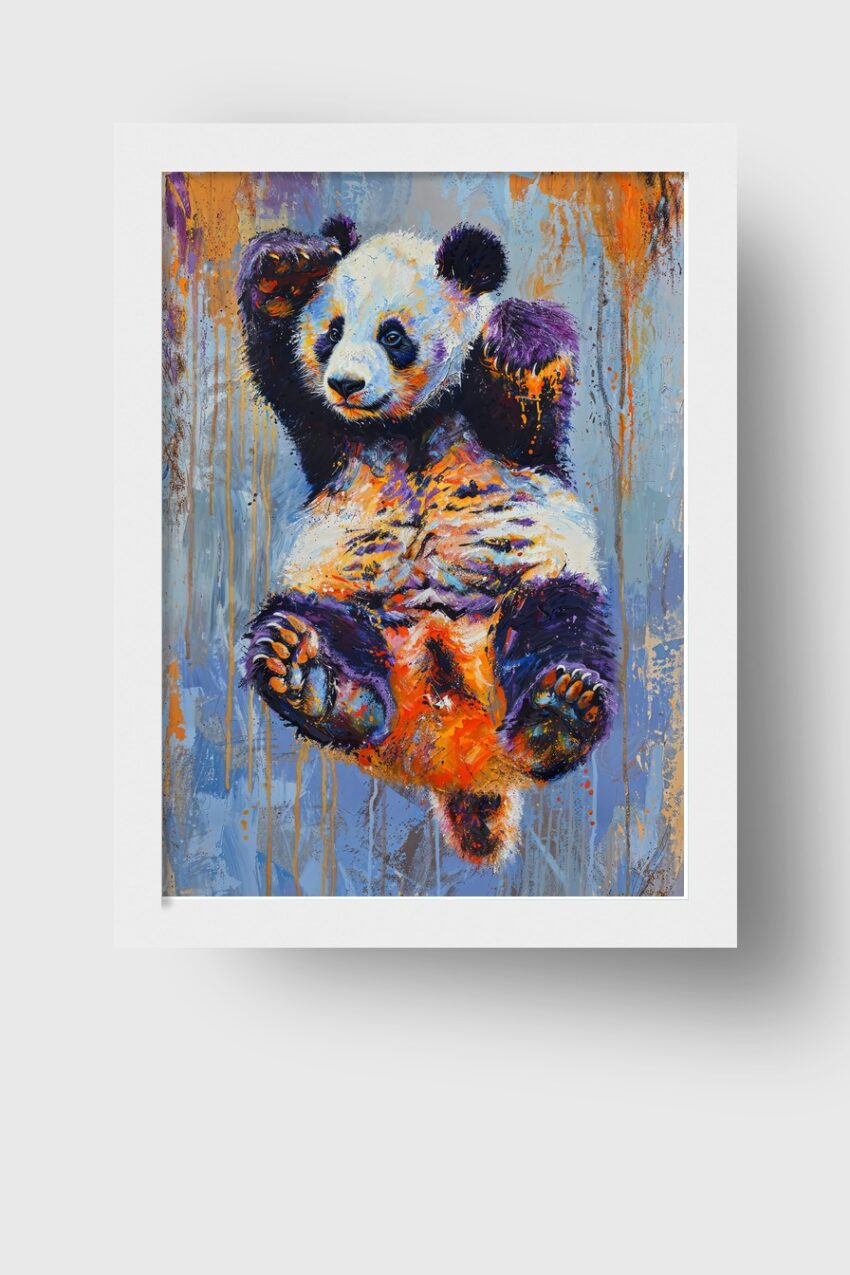 Illustration Poster Panda bunt farbig lebendig