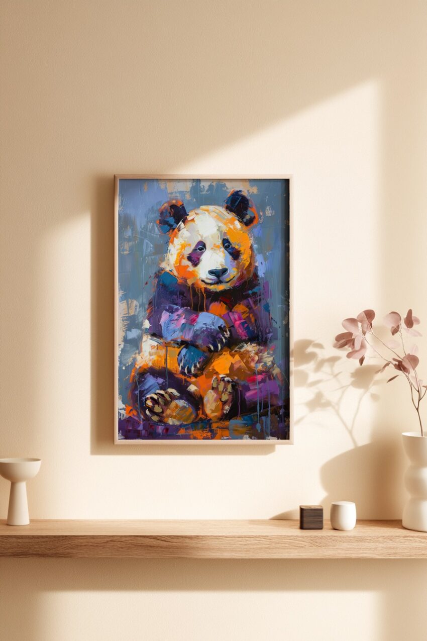Digitale Kunst Poster Panda farbig bunt