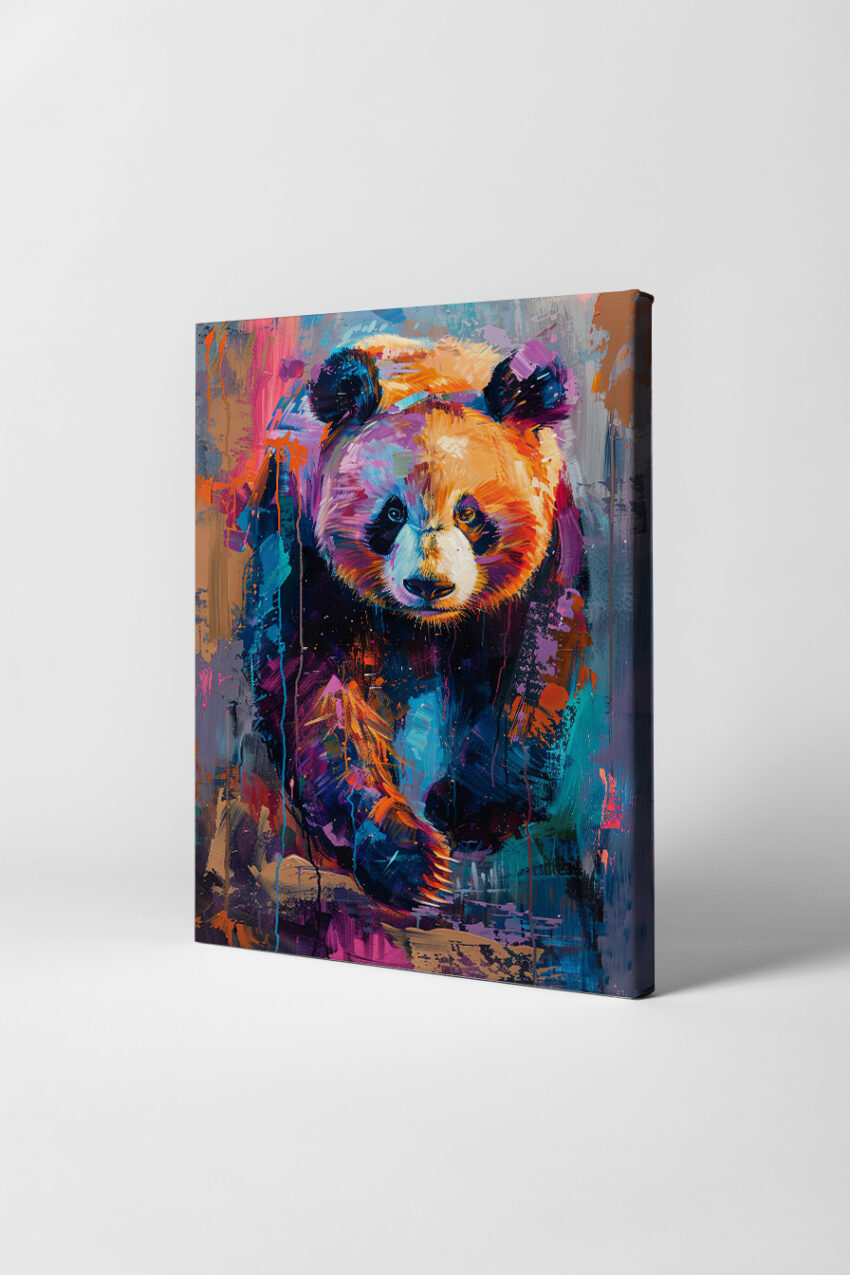 Digitale Kunst Poster Panda bunt farbenfroh abstrakt