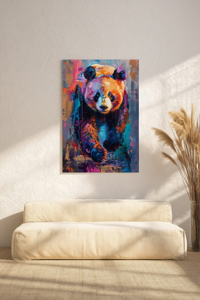Digitale Kunst Poster Panda bunt farbenfroh abstrakt