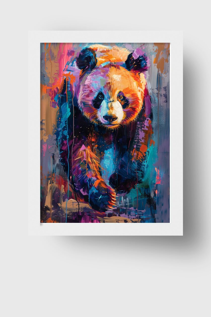 Digitale Kunst Poster Panda bunt farbenfroh abstrakt