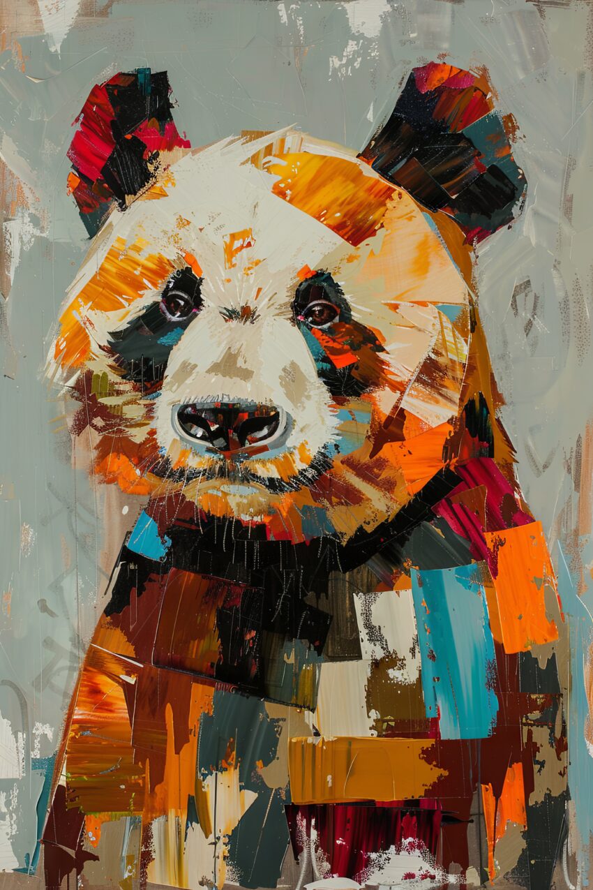 Digitale Kunst Poster Panda farbig bunt