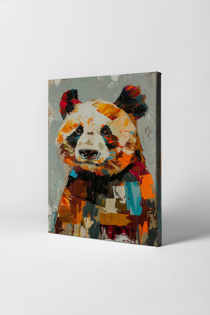Digitale Kunst Poster Panda farbig bunt