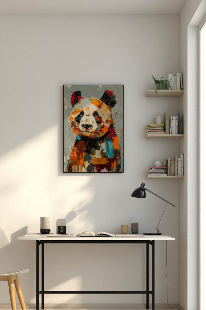 Digitale Kunst Poster Panda farbig bunt