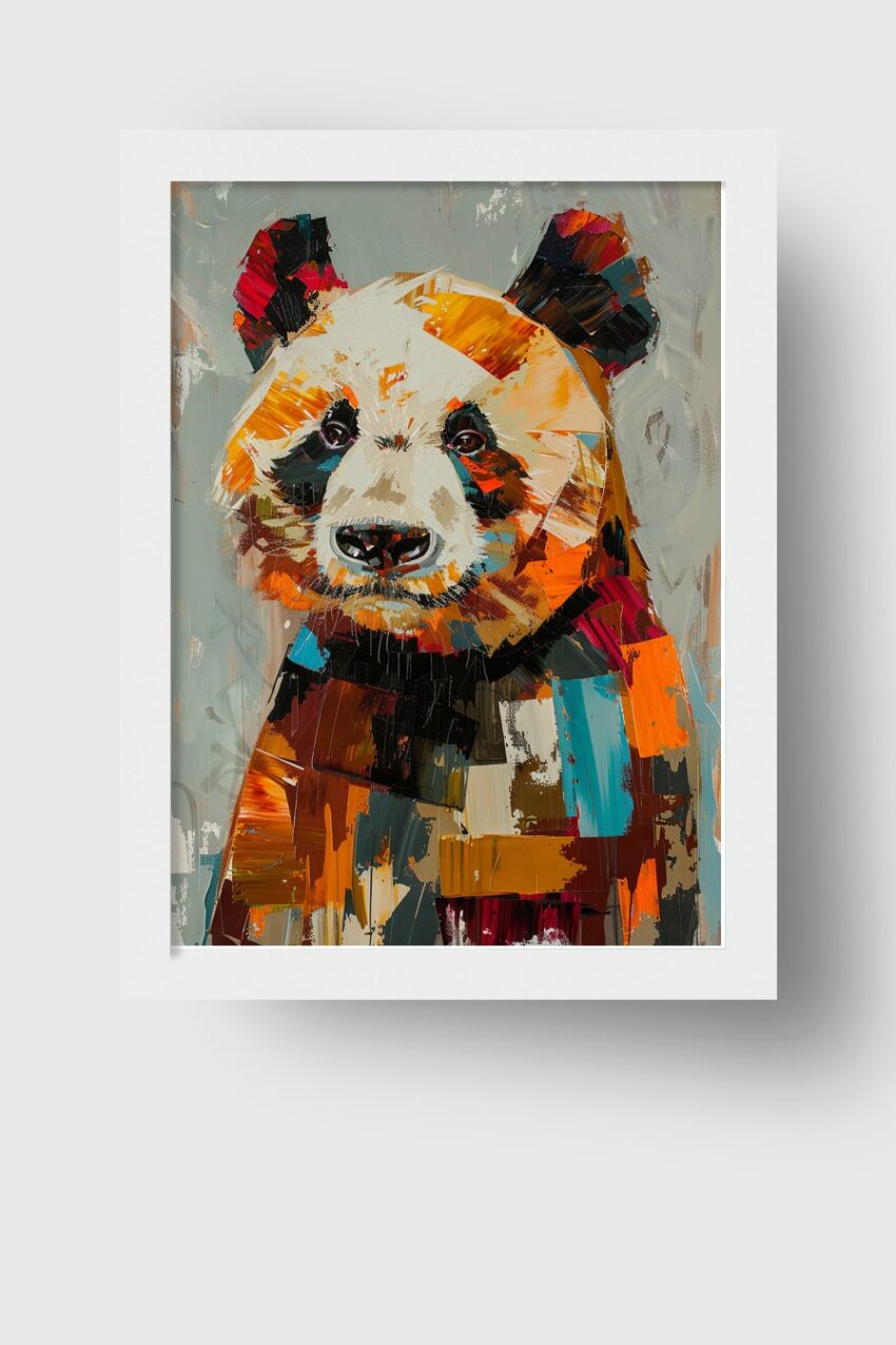 Digitale Kunst Poster Panda farbig bunt