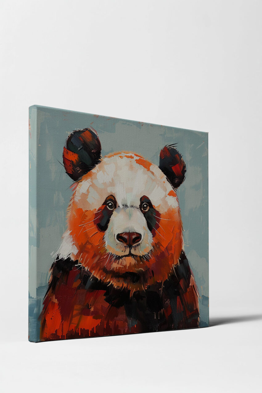 Digitale Kunst Poster Panda bunt farbig Kopf