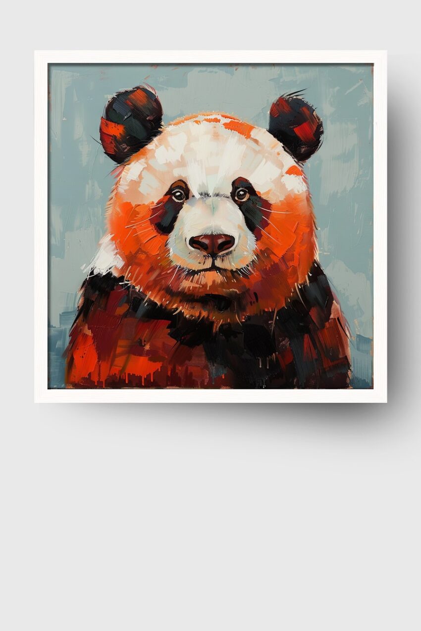 Digitale Kunst Poster Panda bunt farbig Kopf