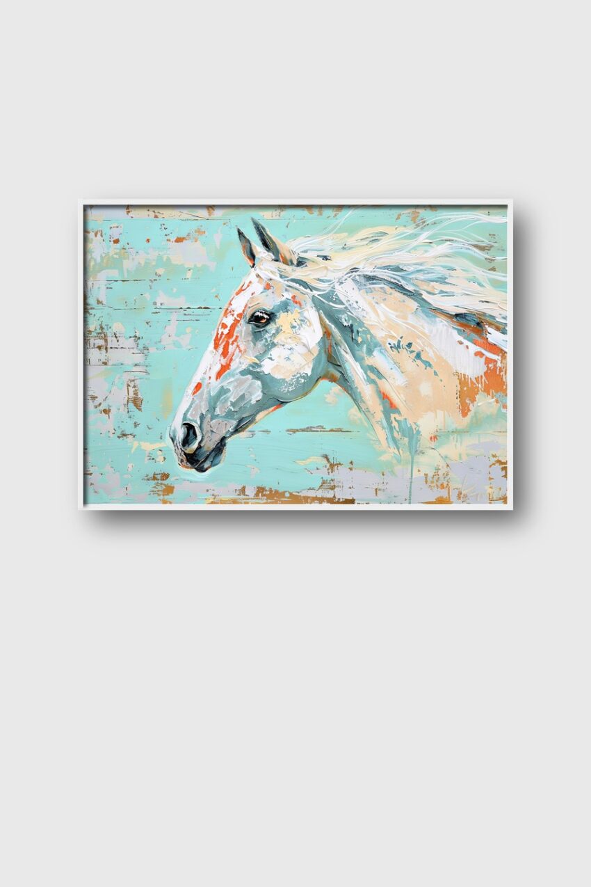 Malerei Poster Pferdekopf bunt farbig