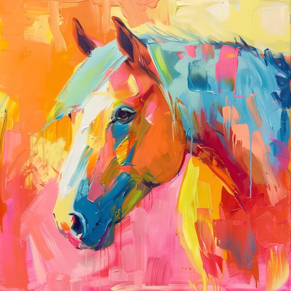 Pferd farbig Leinwandbild