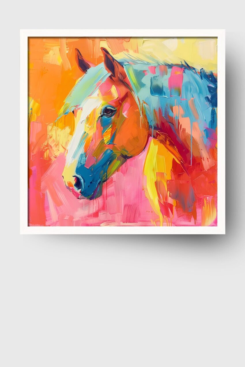 Digitale Kunst Poster Pferd bunt farbenfroh abstrakt