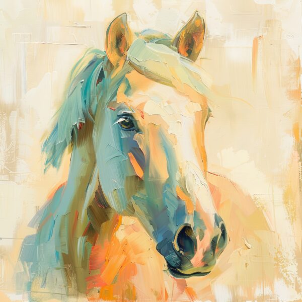 Pferdekopf farbig Leinwandbild