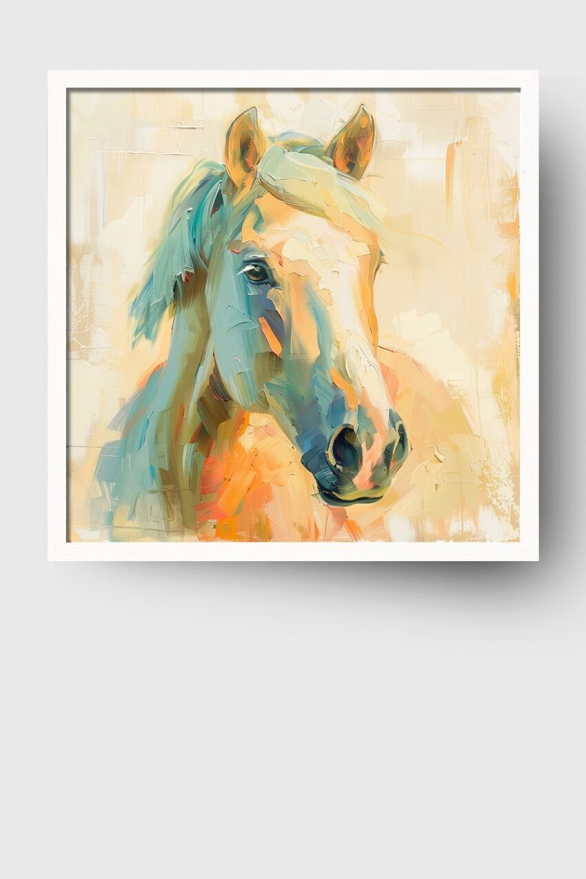 Malerei Poster Pferdekopf farbig lebendig