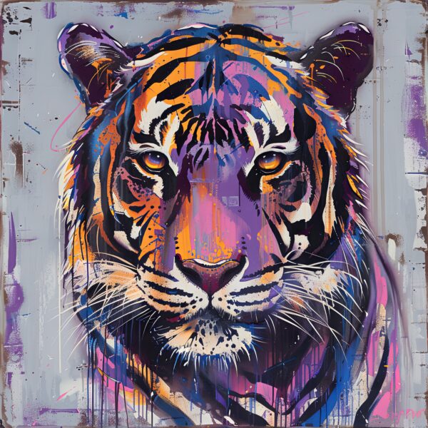 Tiger Kopf farbig Poster