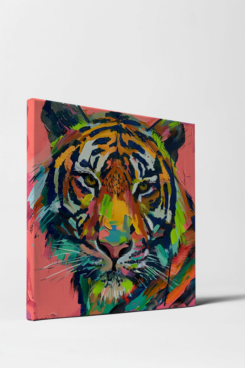 Malerei Poster Tiger farbig bunt