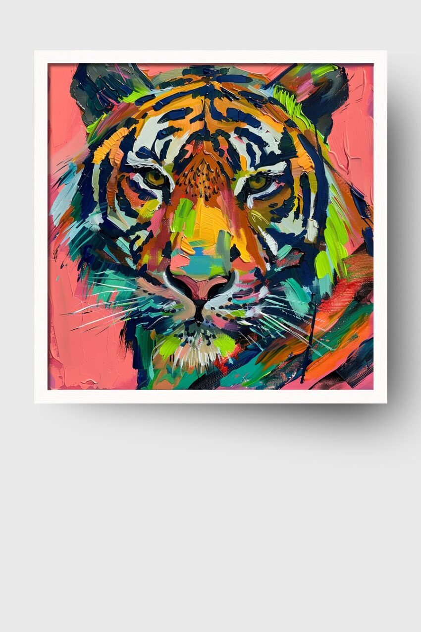 Malerei Poster Tiger farbig bunt