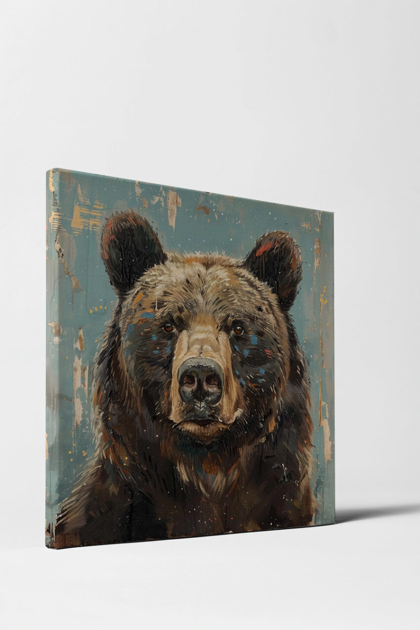Malerei Poster Bär Porträt realistisch braun