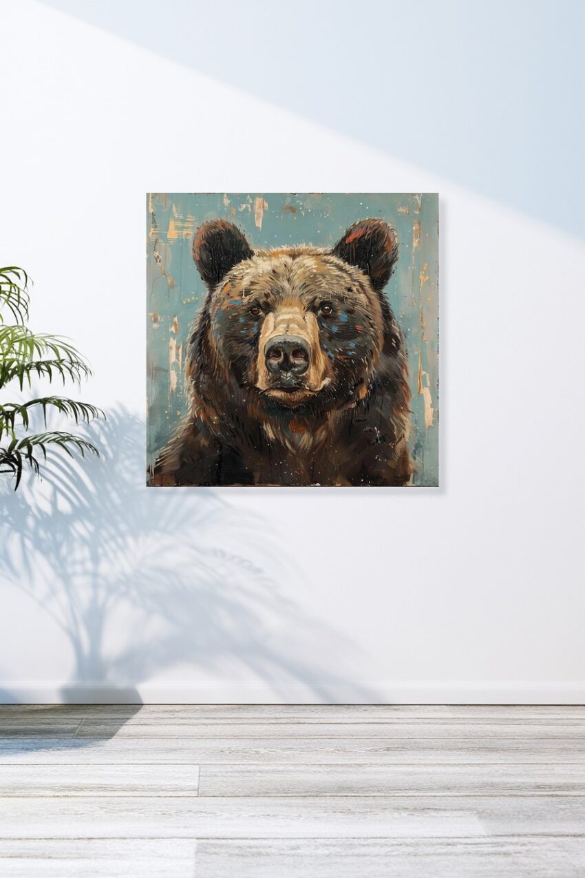 Malerei Poster Bär Porträt realistisch braun