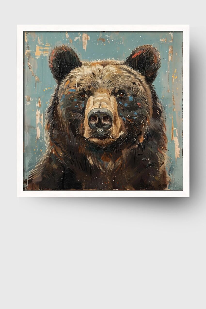 Malerei Poster Bär Porträt realistisch braun