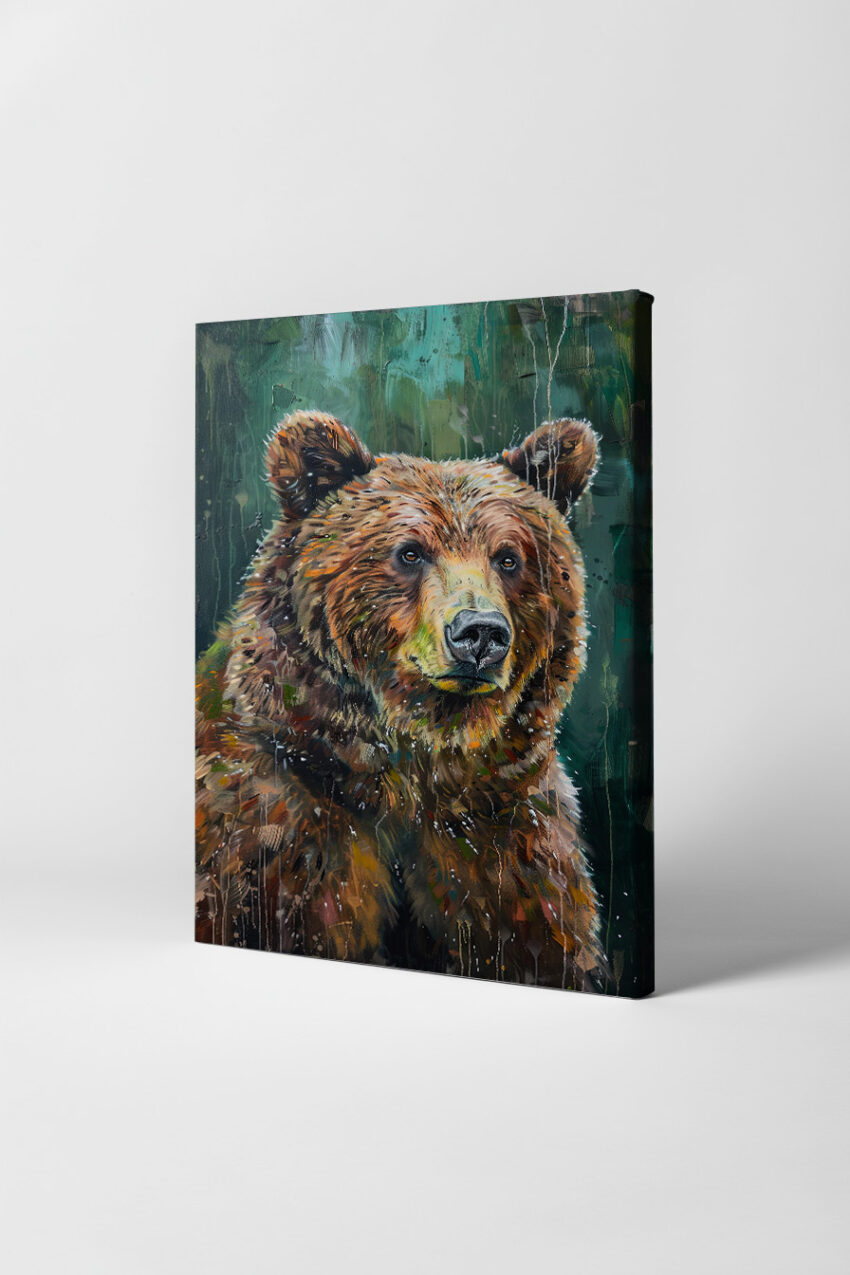 Malerei Poster Bär braun naturportrait
