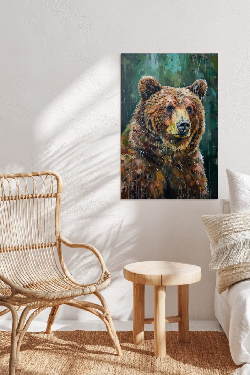 Malerei Poster Bär braun naturportrait
