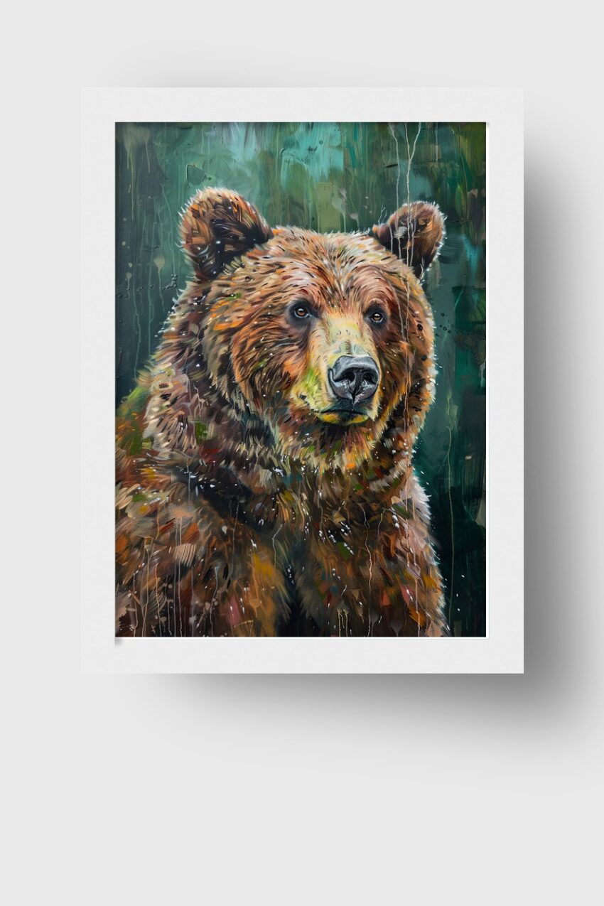 Malerei Poster Bär braun naturportrait