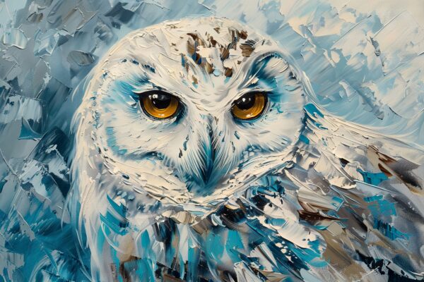 Eule Porträt weiß Gerahmt