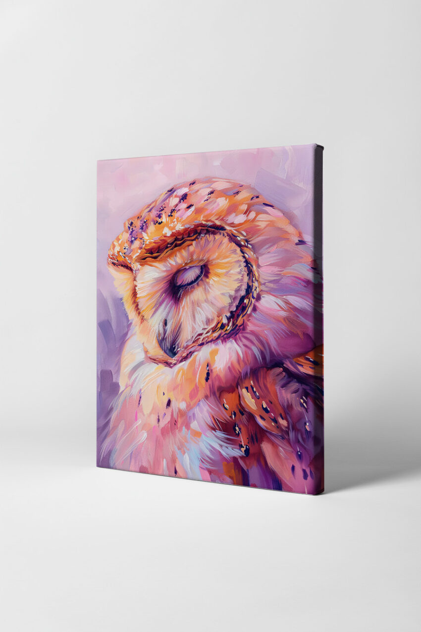 Digitale Kunst Poster Eule farbig Porträt geschlossen