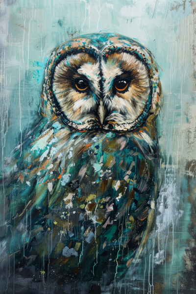 Eule Farbspiel Leinwandbild