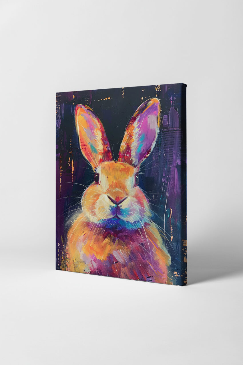 Digitale Kunst Poster Kaninchen farbig bunt Porträt