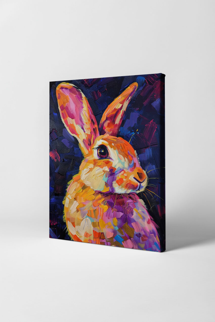 Malerei Poster Hase bunt farbig lebendig