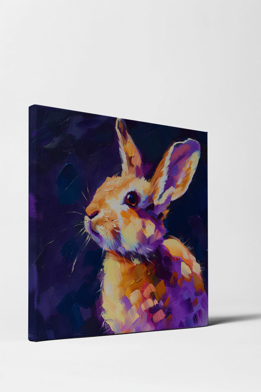 Malerei Poster Hase farbig bunt