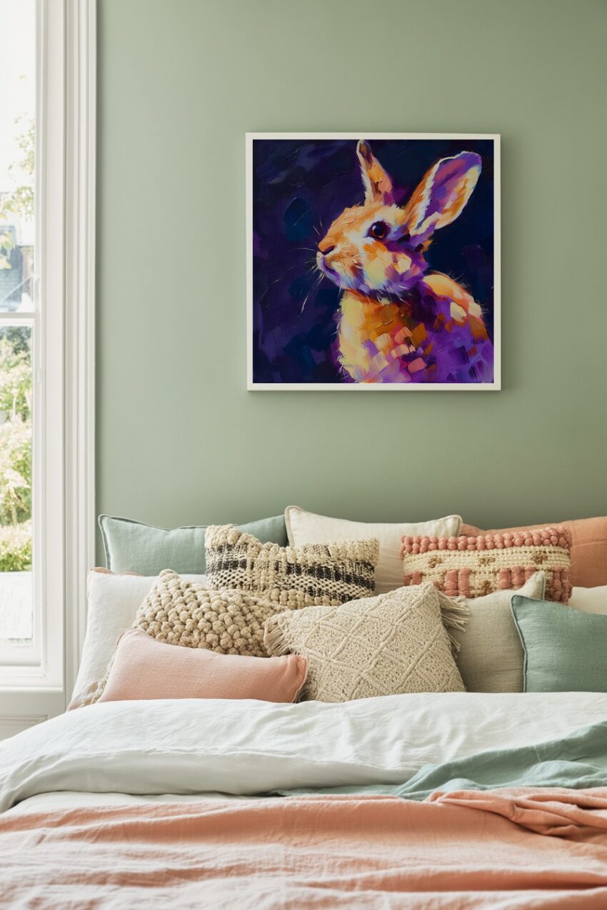 Malerei Poster Hase farbig bunt