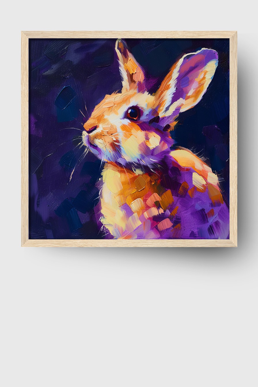 Malerei Poster Hase farbig bunt