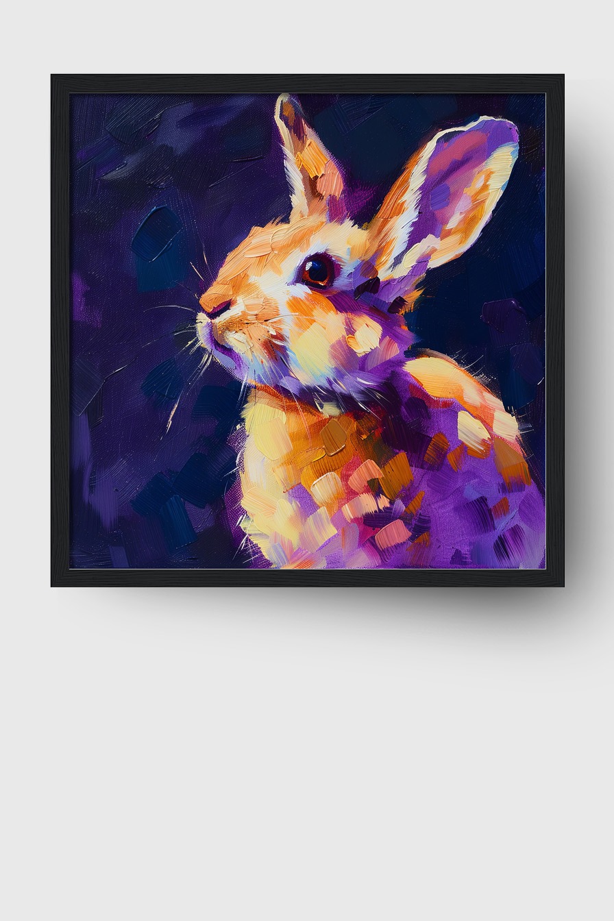 Malerei Poster Hase farbig bunt