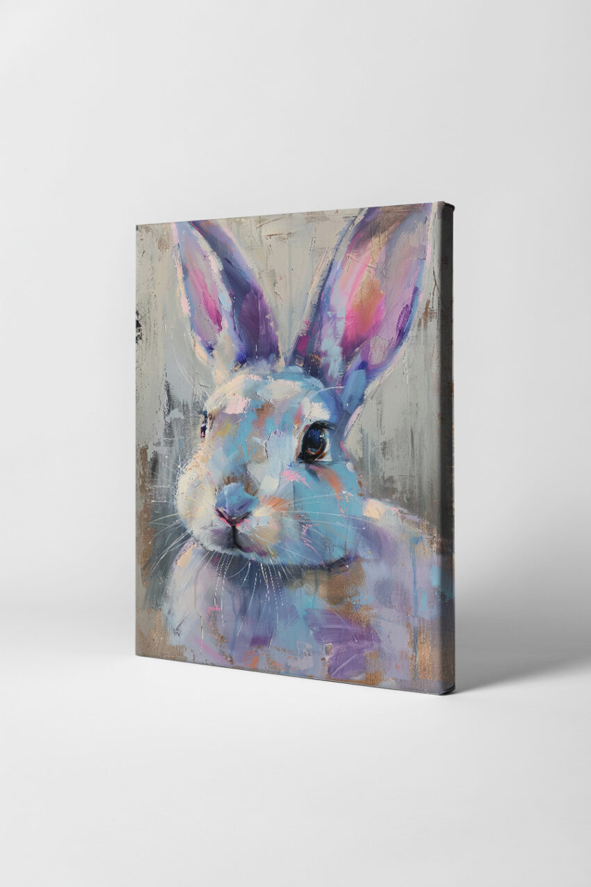 Malerei Poster Hase farbig bunt Portrait