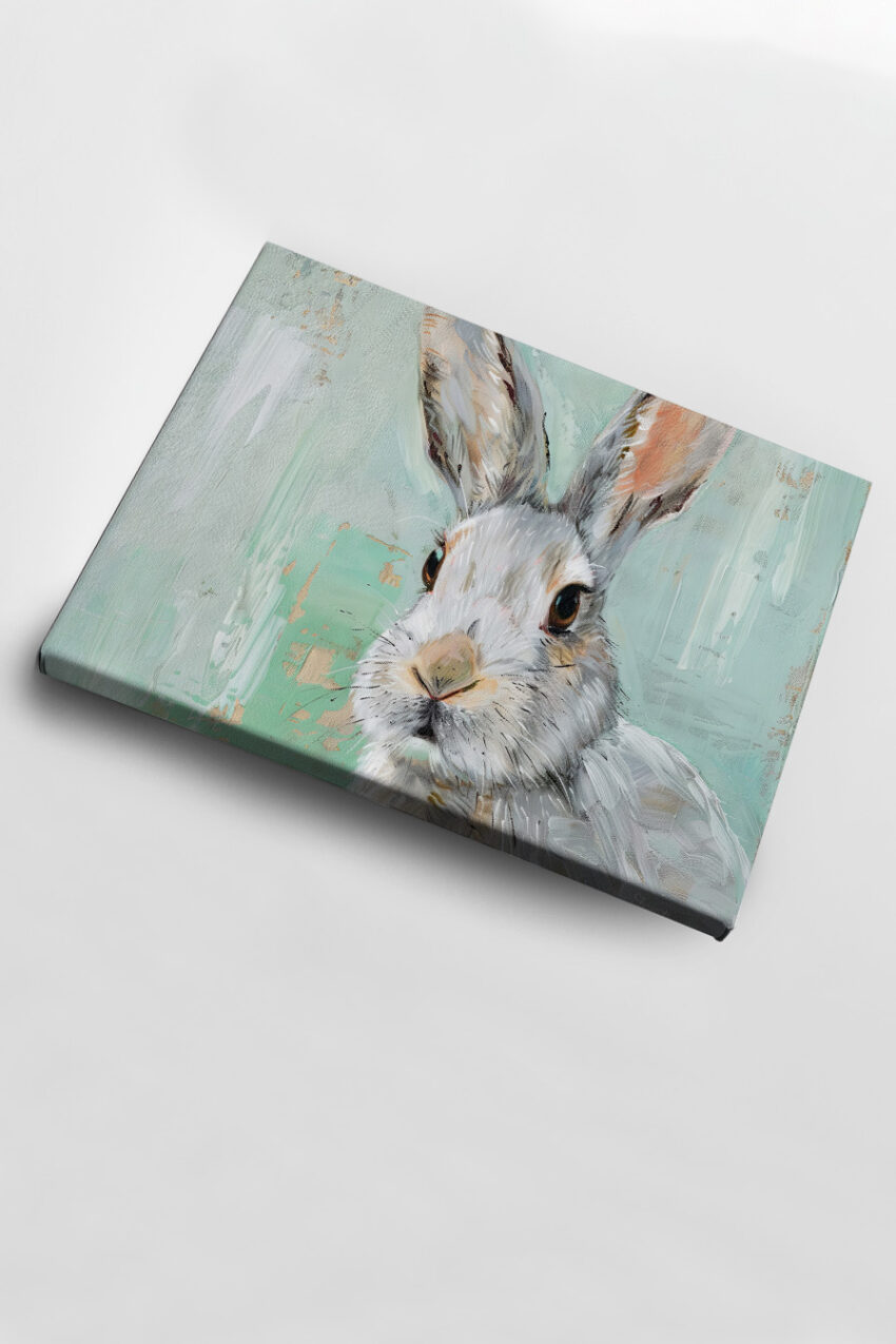 Malerei Poster Hase Kopf pastell hell