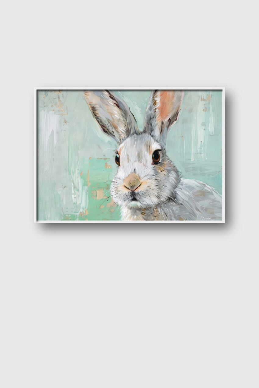 Malerei Poster Hase Kopf pastell hell