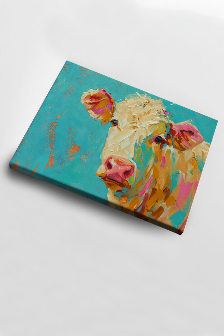 Malerei Poster Kuh farbig bunt